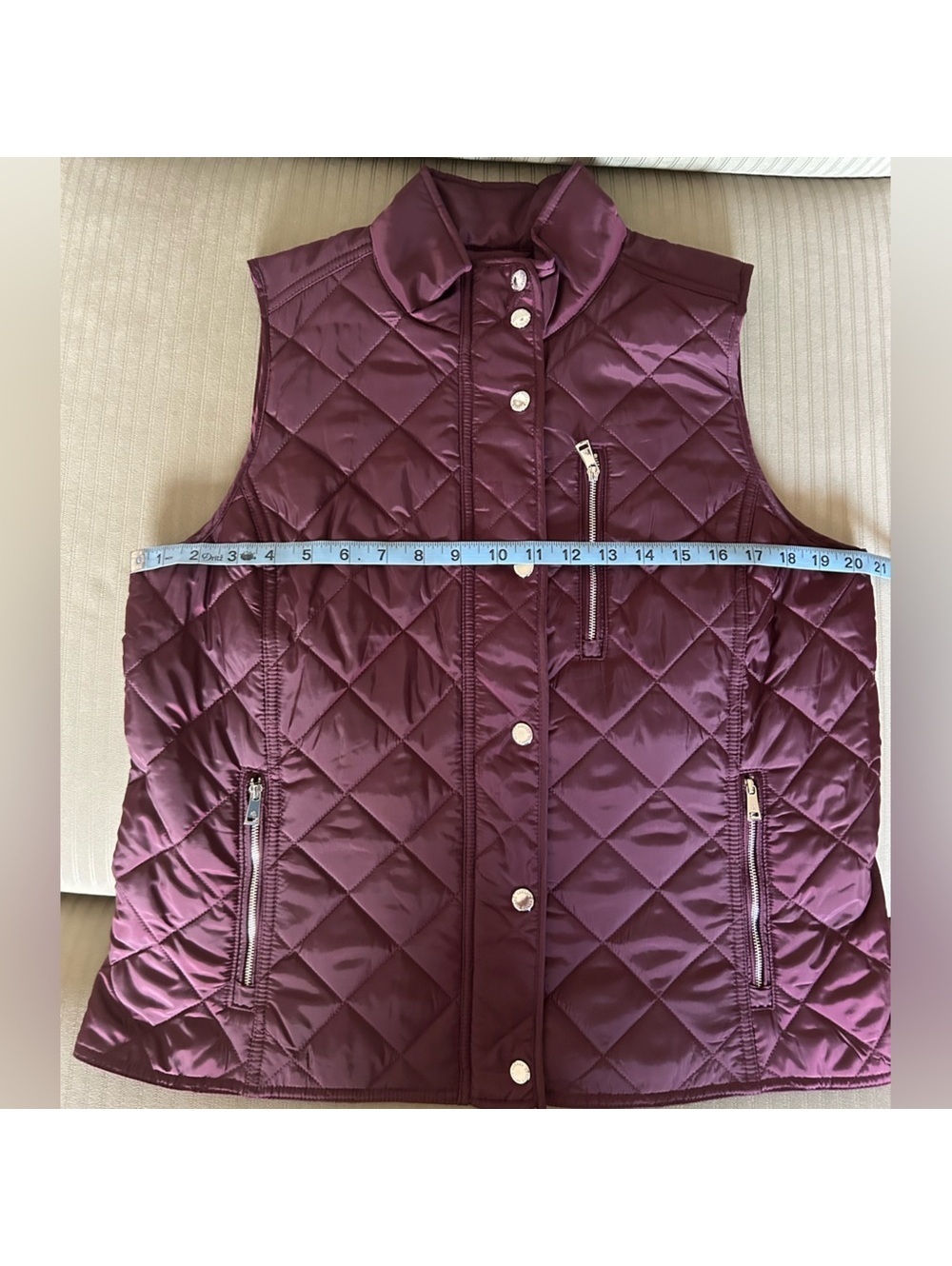 Women’s Ralph Lauren Women’s Wine Color Quilted Vest, Sz. PL (*PETITE LRG*) NWOT - Picture 4 of 6
